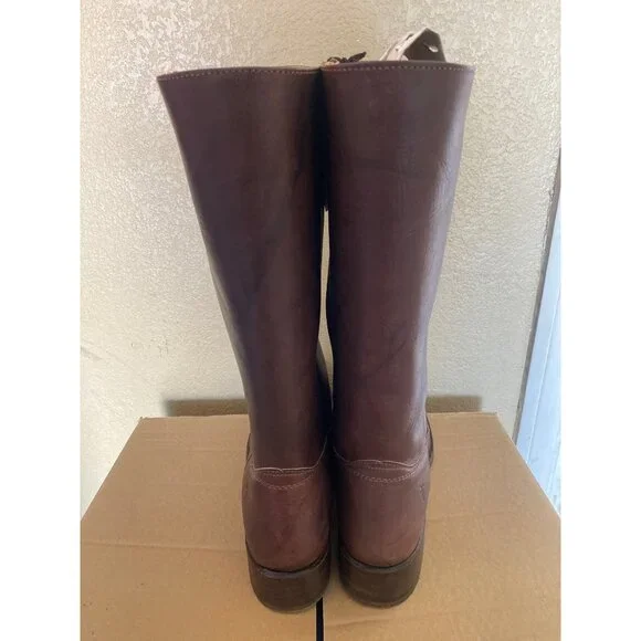 Frye 14L Tall Leather Campus Boots Brown Men 11 87290 VTG Made in USA NEW No Box - Picture 4 of 15